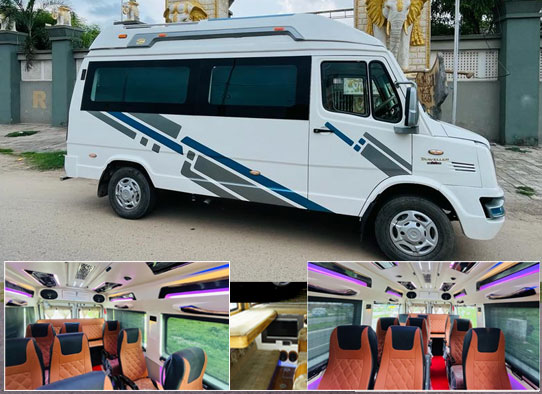 12 seater 2x1 luxury tempo traveller hire gurgaon noida delhi