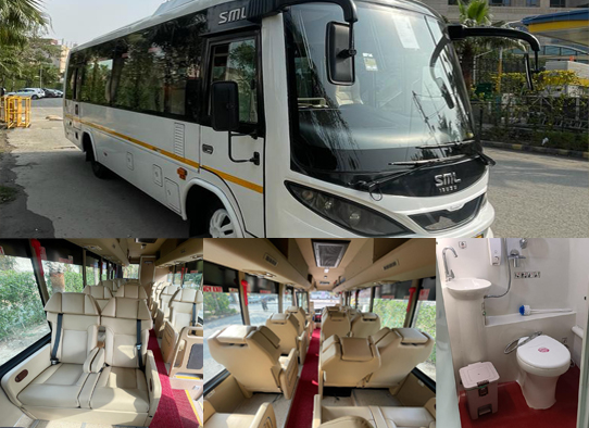 8 seater deluxe 1x1 maharaja tempo traveller hire gurgaon delhi