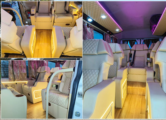 10 seater force urbania van with 1x1 modified seats on rent delhi