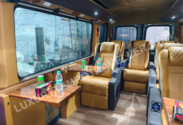 premium force urbania luxury van with massager motorized recliner seata hire delhi