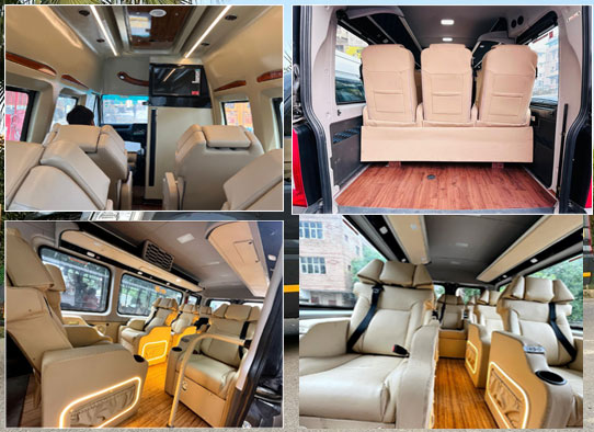 9+1 seater force urbania luxury van with 1x1 modified seats hire gurgaon delhi