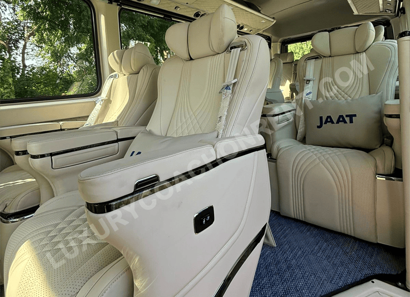 9 seater force urbania ultra luxury van with massager recliner motorized modified seats on rent in delhi